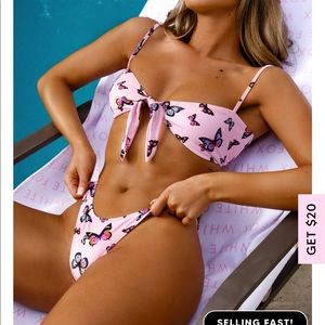 NWT White Fox Boutique Butterfly Bikini